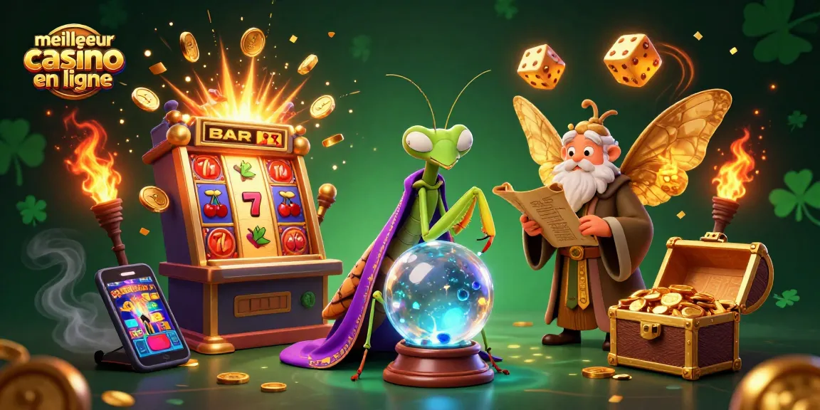 Visualisez le meilleur casino en ligne avec une scène riche en animations de jeux et symboles légendaires.