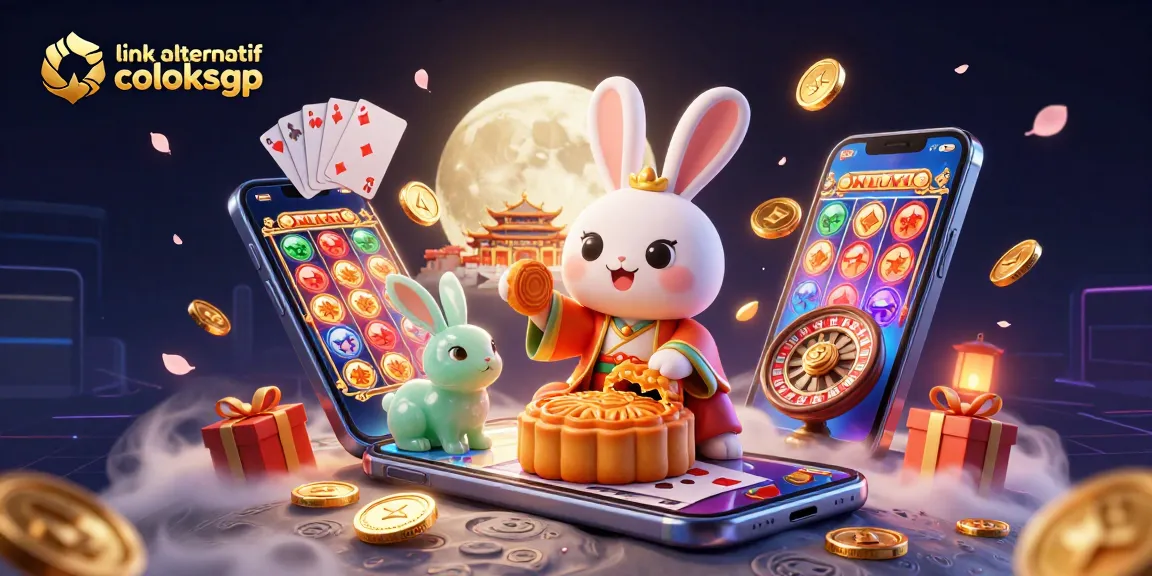Experience the excitement of link alternatif coloksgp with a vibrant 3D illustration of gaming elements and characters.