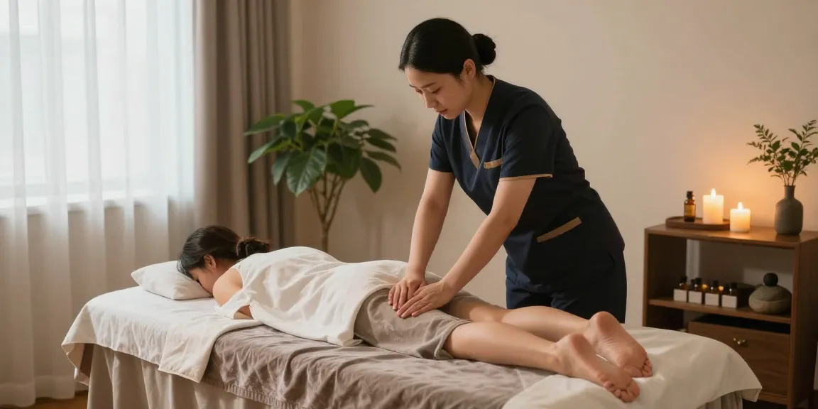 Relaxing environment of a 1인샵 with a professional therapist providing massage therapy.