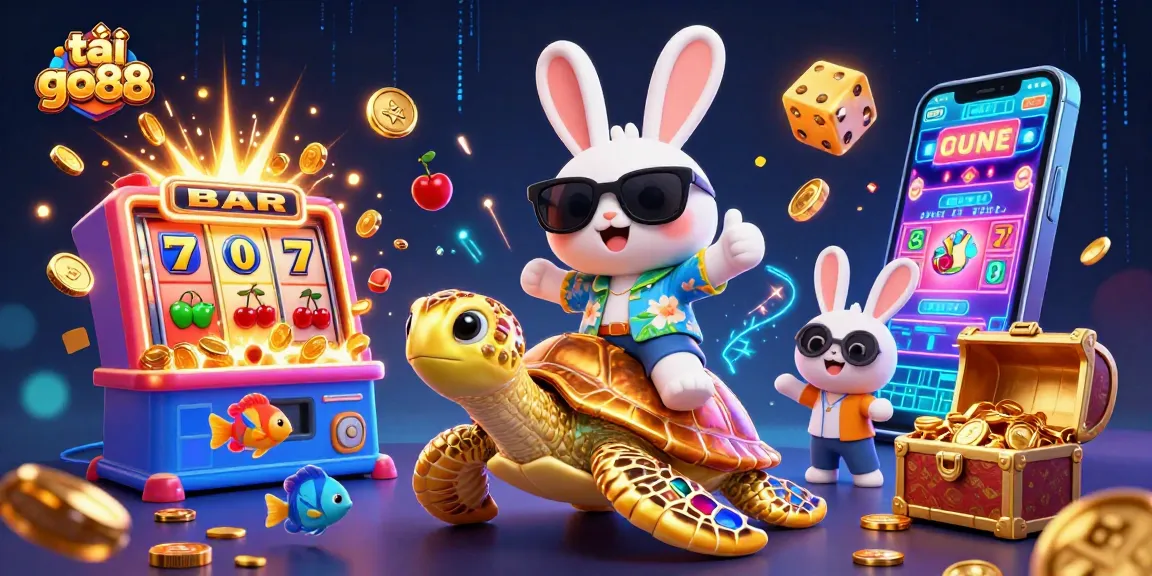 Experience the excitement of tải go88 with a lucky rabbit and golden sea turtle at the casino.