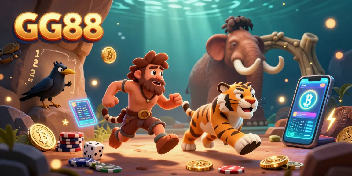 Experience thrilling games with GG88 at a prehistoric casino featuring unique 3D characters and crypto elements.