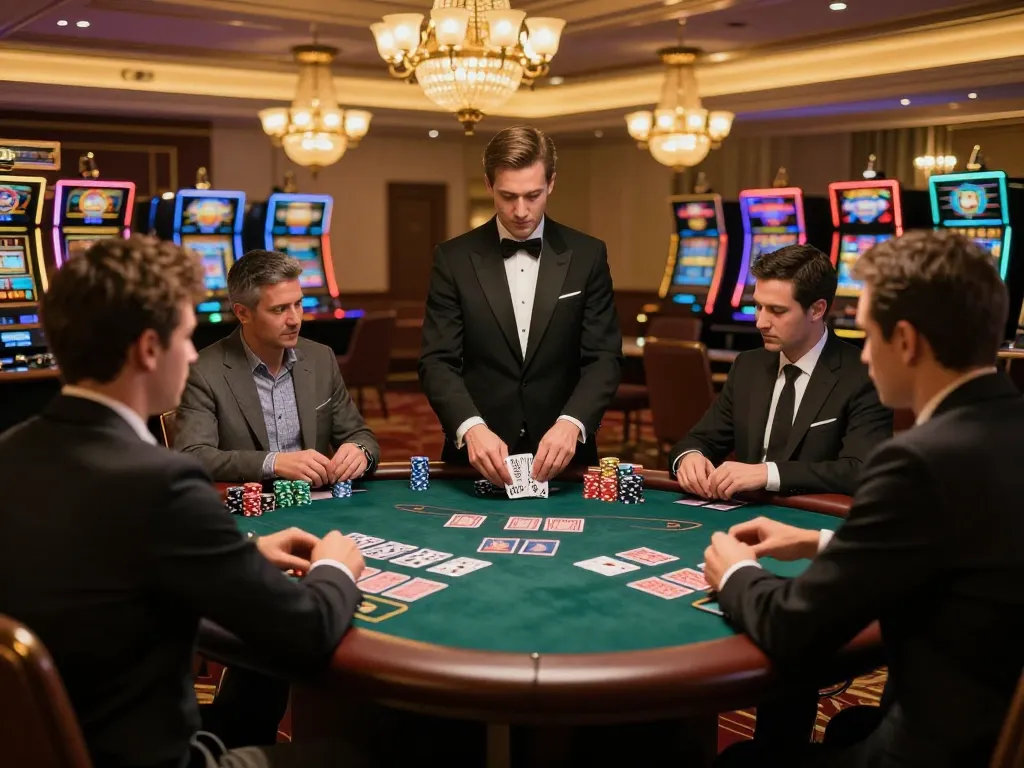 Dunright Building Services enhancing the casino experience with thrilling blackjack action in an upscale environment.