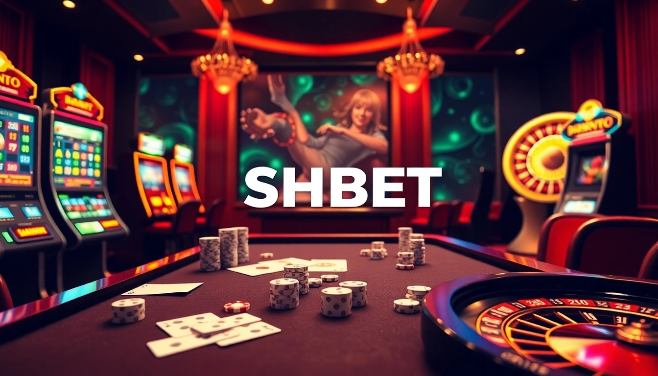 Experience the thrill of betting at SHBET with vibrant casino elements.