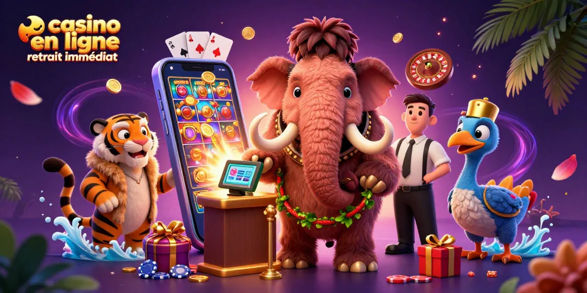 Jouer aux machines à sous sur casino en ligne retrait immédiat avec des personnages animaliers amusants et des éléments de jeu intrigants.