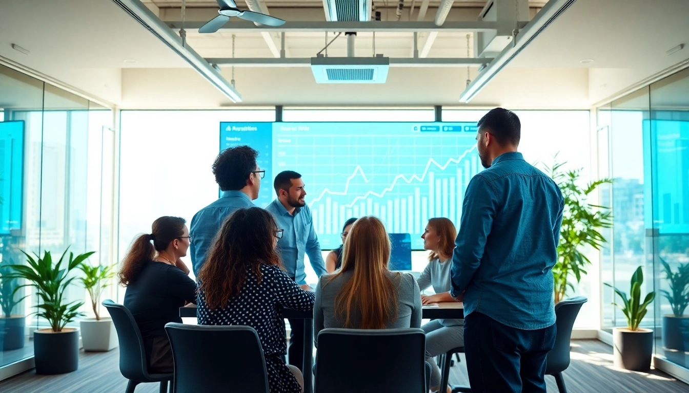 SEO Agency Clearwater team strategizing in a modern office environment enhancing digital marketing.