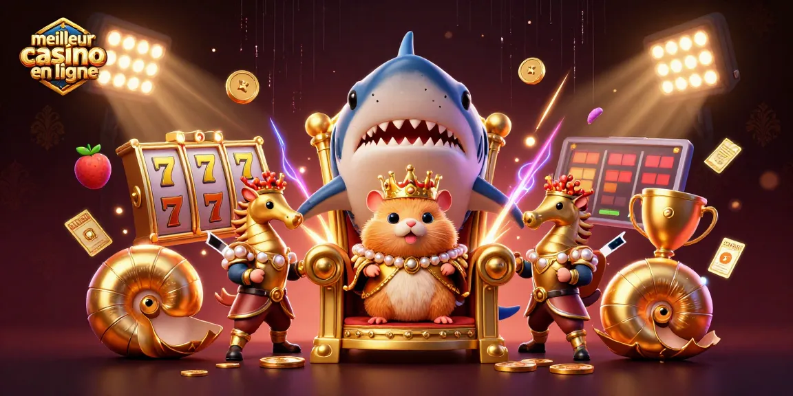 Profitez d'une expérience au meilleur casino en ligne avec le roi hamster sur son trône emblématique.