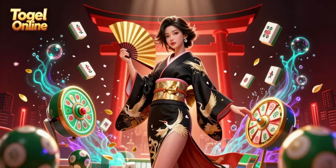 Experience thrilling Togel Online action with vibrant mahjong tiles and dynamic lottery elements.