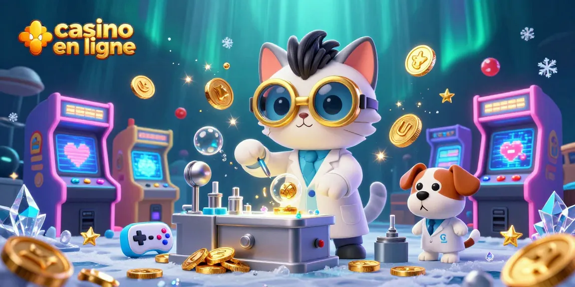 Les joueurs explorent un casino en ligne interactif avec des machines colorées et des pièces d'or volantes.