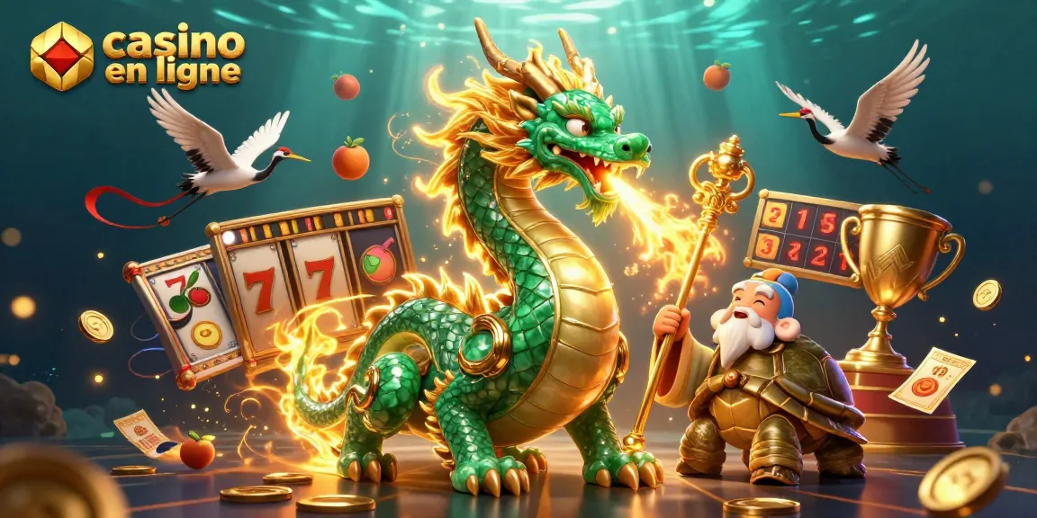 Découvrez un dragon de jade dans un casino en ligne dynamique, avec des éléments de jeu intrigants.