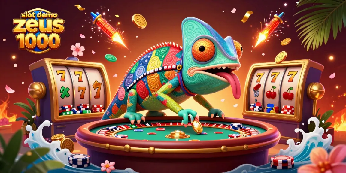Play the exciting slot demo zeus 1000 and experience vibrant casino action with animated characters and elements.