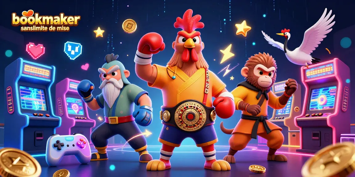 Pariez avec les meilleurs bookmakers sans limite de mise, illustrés par des personnages 3D dynamiques dans un environnement captivant.