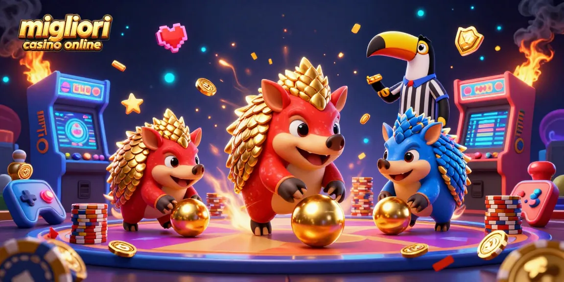 Scopri i migliori casino online mentre i pangolini si sfidano con palloni d'oro e gettoni.