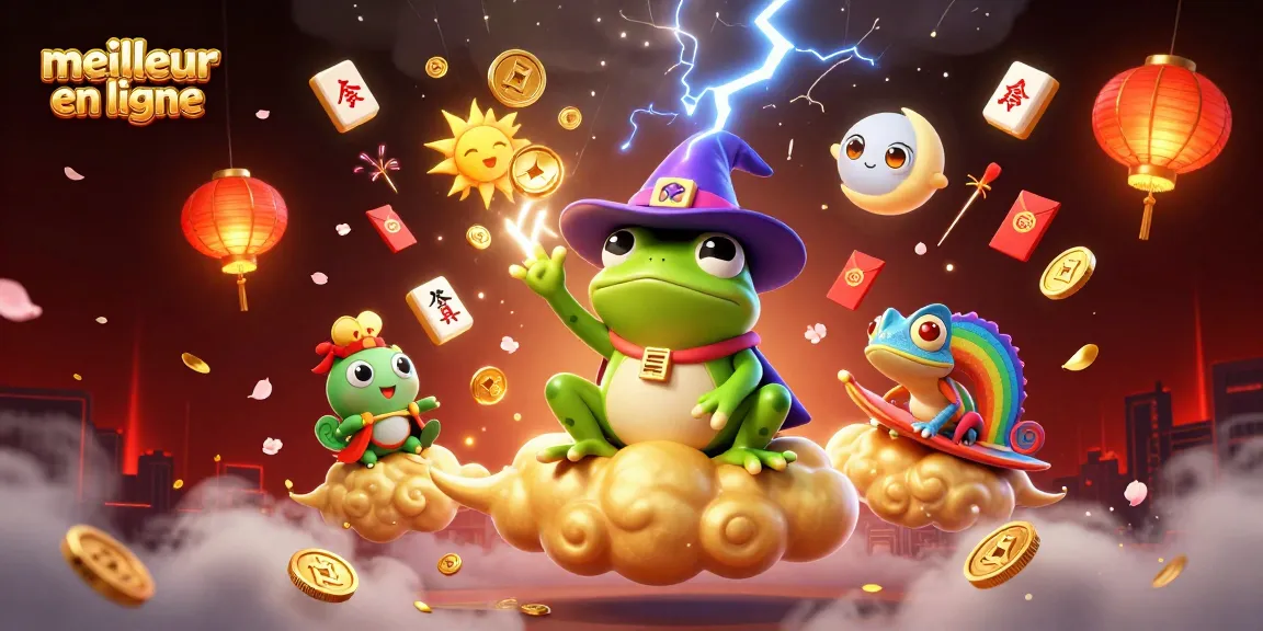 Jouez au meilleur casino en ligne avec une scène animée de magie et de chance.