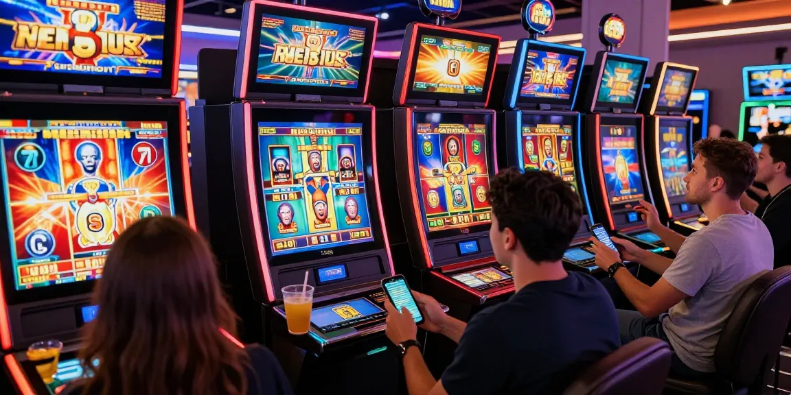 Excited players experiencing slot deposit 5k games in a vibrant online casino atmosphere.