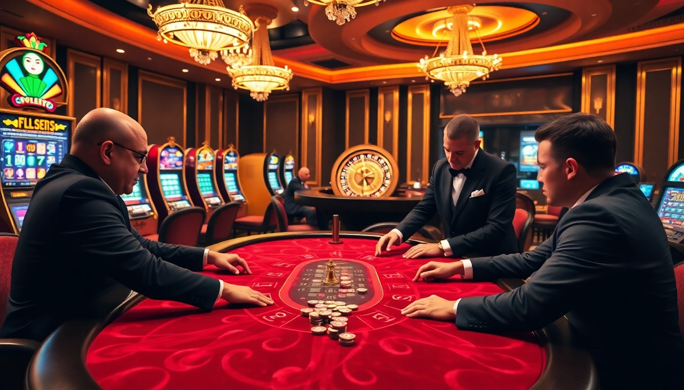 Engaging poker game at mm88.br.com with luxurious setting and enthusiastic players.