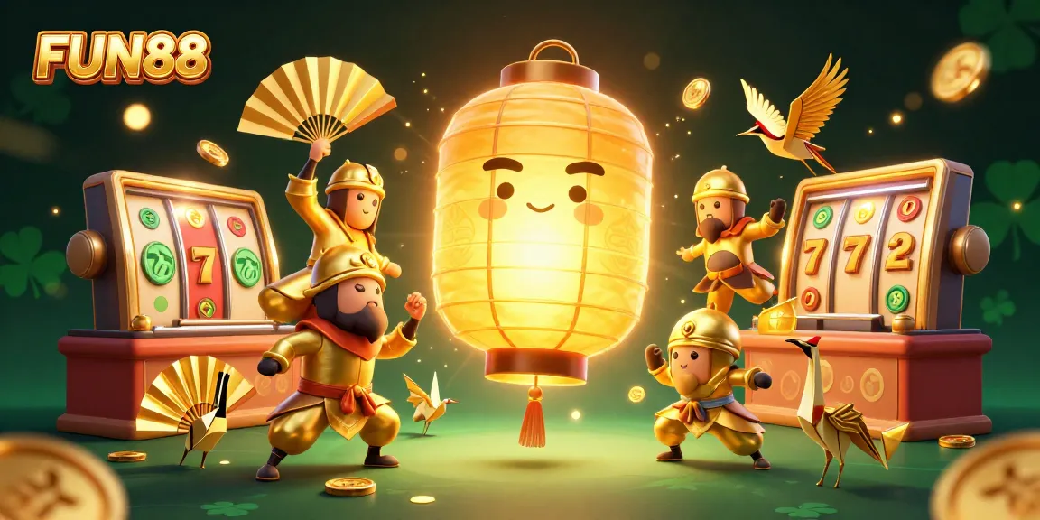 Experience FUN88 exciting online casino action with a vibrant 3D illustration.