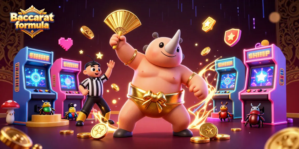 Experience Baccarat formula strategies in an energetic 3D casino scene with dynamic gaming elements.