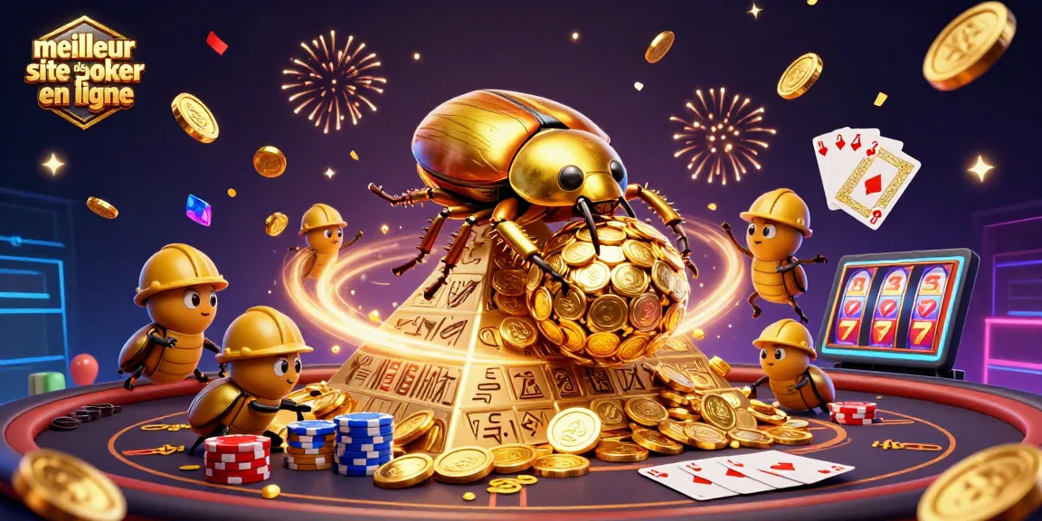 Profitez du meilleur site de poker en ligne avec des cartes de poker et des jetons colorés s'envolant autour.