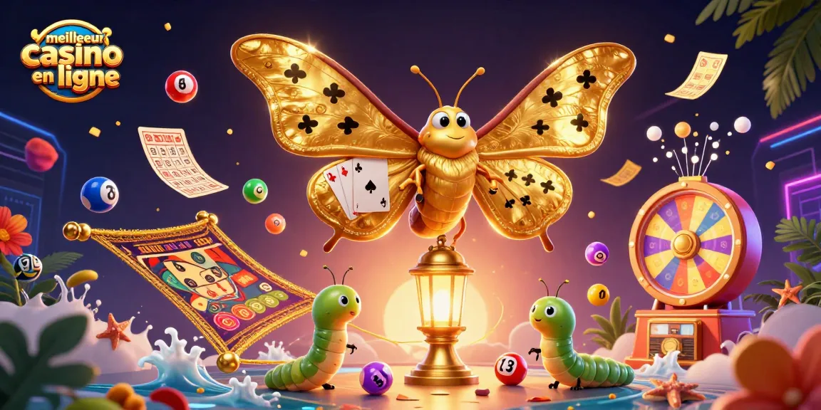 Rencontrez le meilleur casino en ligne avec un papillon atlas 3D et des scènes de jeux captivantes.
