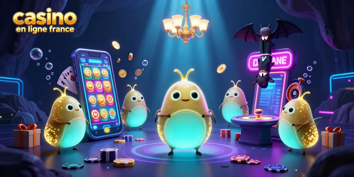 Casino en ligne France : équipe de lucioles illuminant un casino sous-marin dynamique.