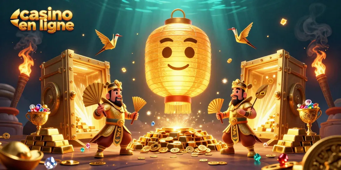Jouez dans un casino en ligne avec des symboles porte-bonheur et trésors scintillants.