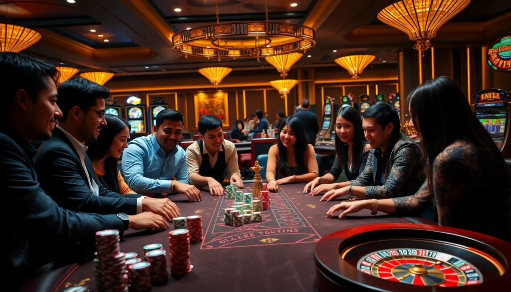 Experience the excitement of poker at 8kbetal.com, featuring vibrant chips and a luxurious casino atmosphere.