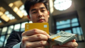 카드현금화의 필요성을 강조한 신뢰감 있는 금융 전문가의 모습