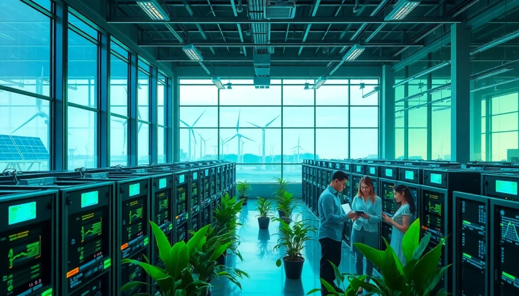 Modern cryptocurrency mining facility demonstrating best cloud mining platforms with renewable energy.