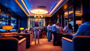 Experience the vibrant ambiance of the gdmc.bio shirt room with stylish managers and modern decor.