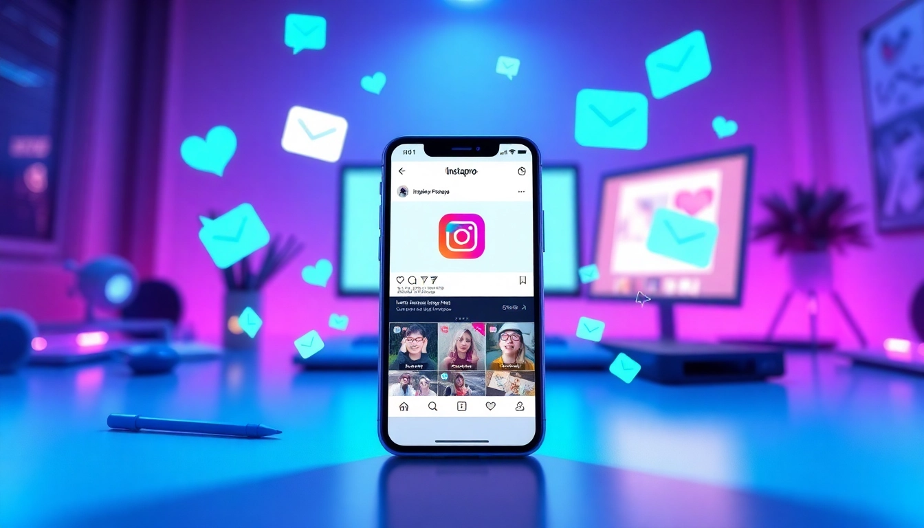 Experience the features of instapro apk in a modern digital workspace, with a focus on enhanced Instagram functionalities.