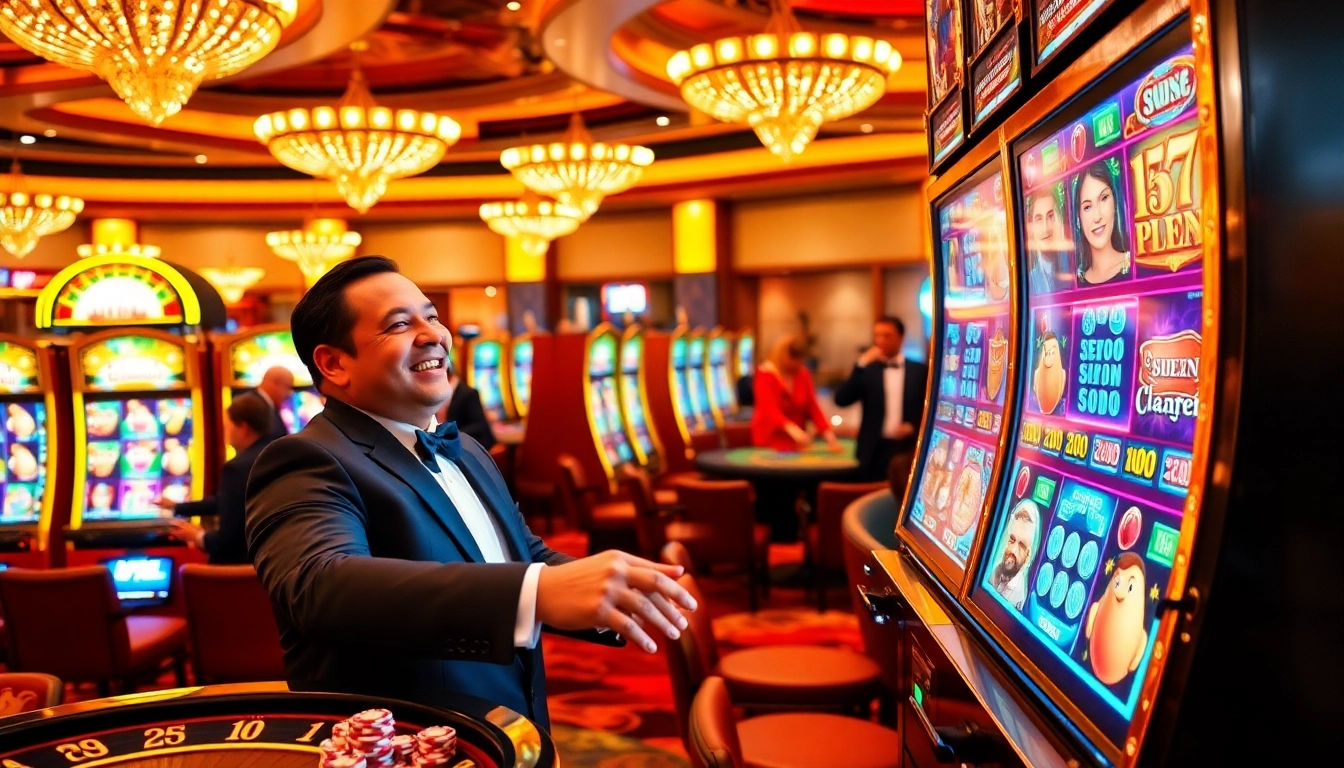 Experience the excitement of slot depo 5rb with colorful slot machines and thrilling casino atmosphere.