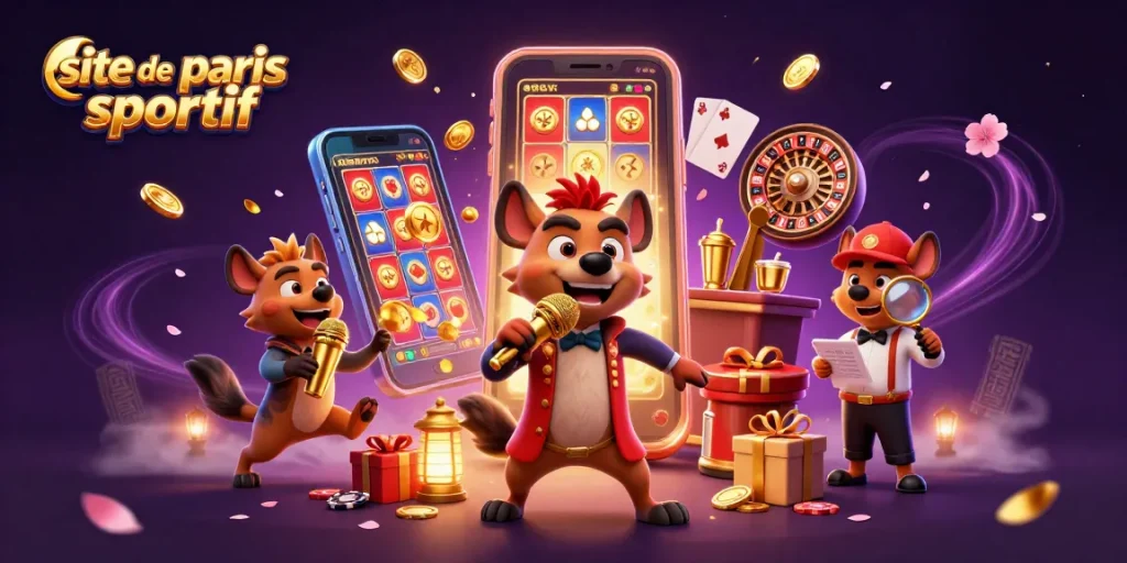 Pariez sur le site de paris sportif avec nos hyènes cartoon dans un casino comique.
