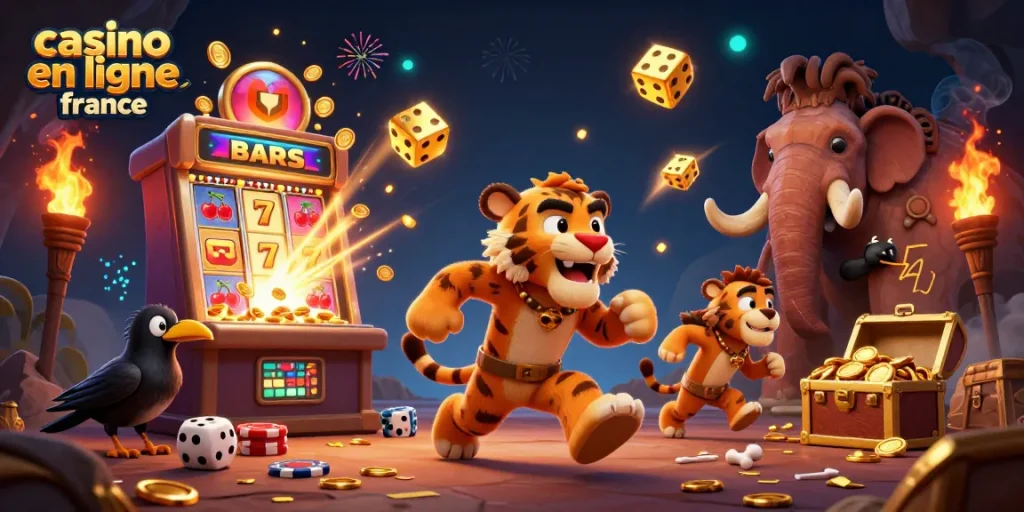 Jouer à un casino en ligne France avec des personnages préhistoriques et un jackpot explosif.